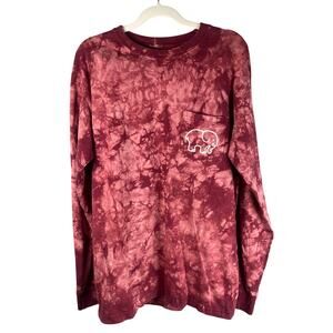 Ivory Ella T-shirt Women Medium Tie Dye Long Sleeve Elephant Graphic Long Sleeve